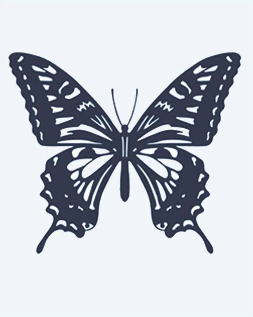 Swallowtail Butterfly semi-permanent tattoo design by INKON – beautifully, swallowtail, butterfly, spread, wings illustration, 2 x 2 in (5x5cm), available at inkon.co