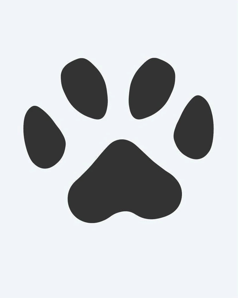 Single Paw Print semi-permanent tattoo design by INKON – single, print, solid, filled, cute illustration, 2 x 2 in (5x5cm), available at inkon.co