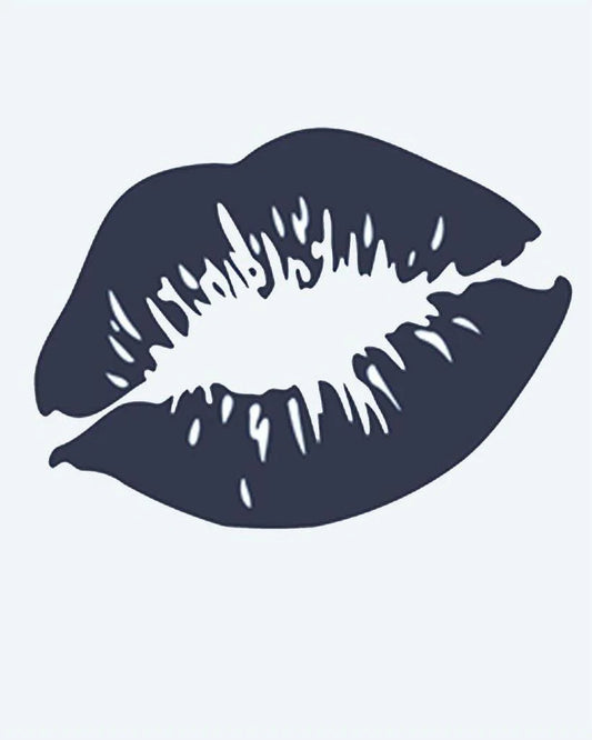 Kiss Mark semi-permanent tattoo design by INKON – lipstick, kiss, mark, texture, slightly illustration, 2 x 2 in (5x5cm), available at inkon.co
