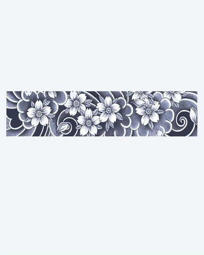 Cherry Blossom Band semi-permanent tattoo design by INKON – japanese, armband, filled, blooming, cherry illustration, 2 x 9 in (5x23cm), available at inkon.co