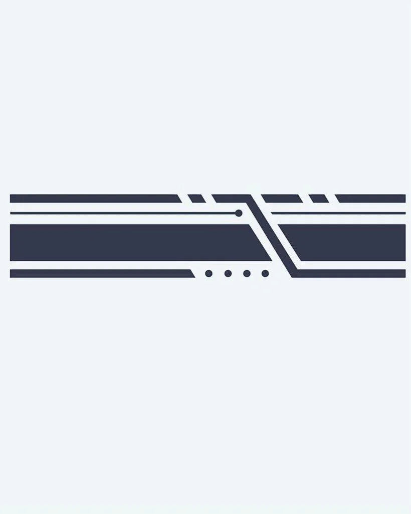 Geometric Lines Band semi-permanent tattoo design by INKON – minimalist, armband, parallel, lines, angular illustration, 2 x 9 in (5x23cm), available at inkon.co