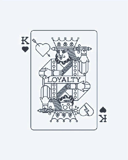 King of Hearts - Loyalty semi-permanent tattoo design by INKON – creative, king, hearts, playing, card illustration, 3 x 4 in (7x10cm), available at inkon.co